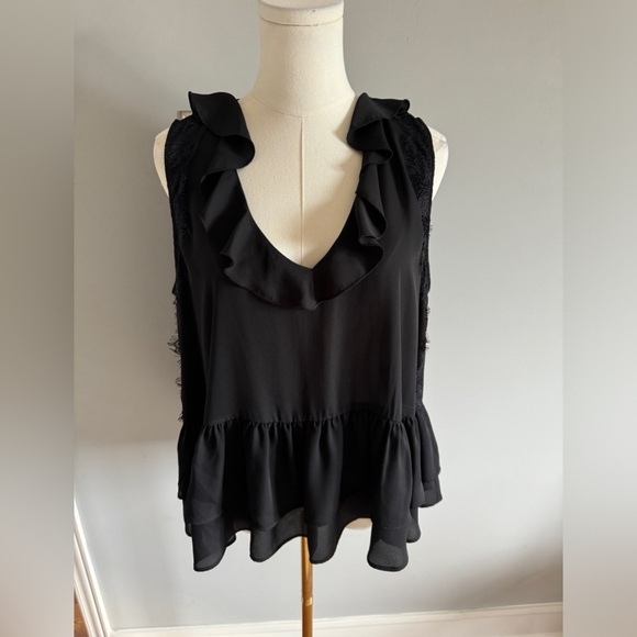 Zara black peplum sleeveless top - Picture 1 of 4